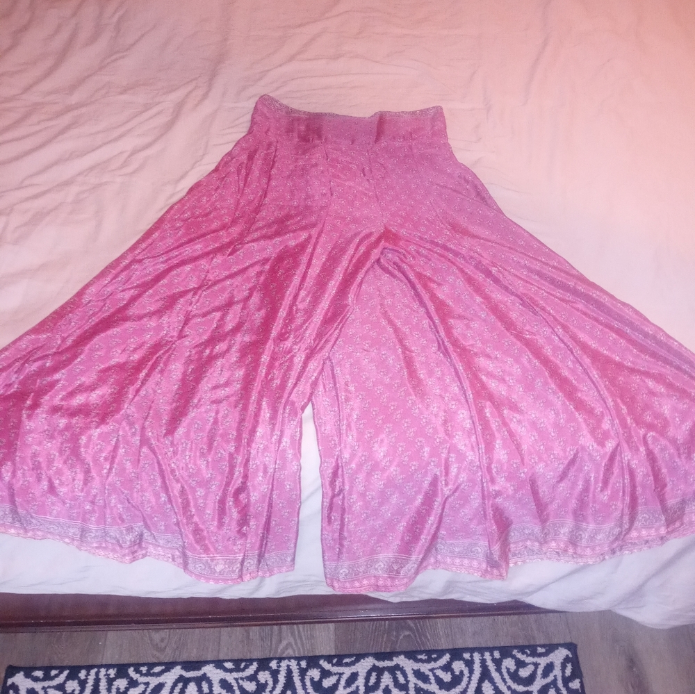Wide Leg Silk Pants